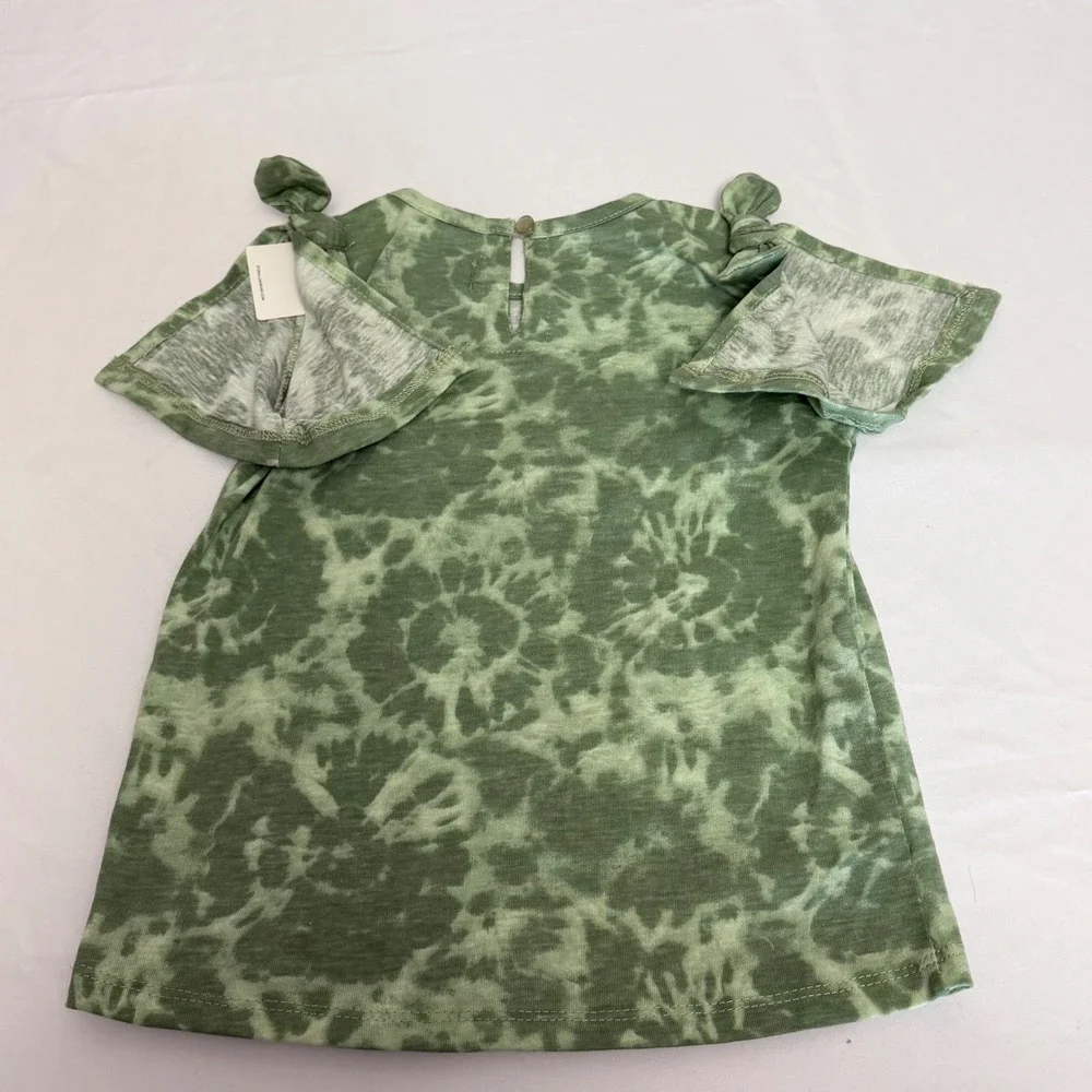 7 For All Mankind Girls 3T‎ Denim Shortalls & Green Tie Dye T-Shirt Outfit Boho